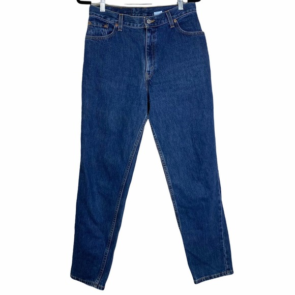 Levis Vintage 1999 550 Dark Wash High Waisted Straight Leg Sz 12 Reg - Picture 1 of 9